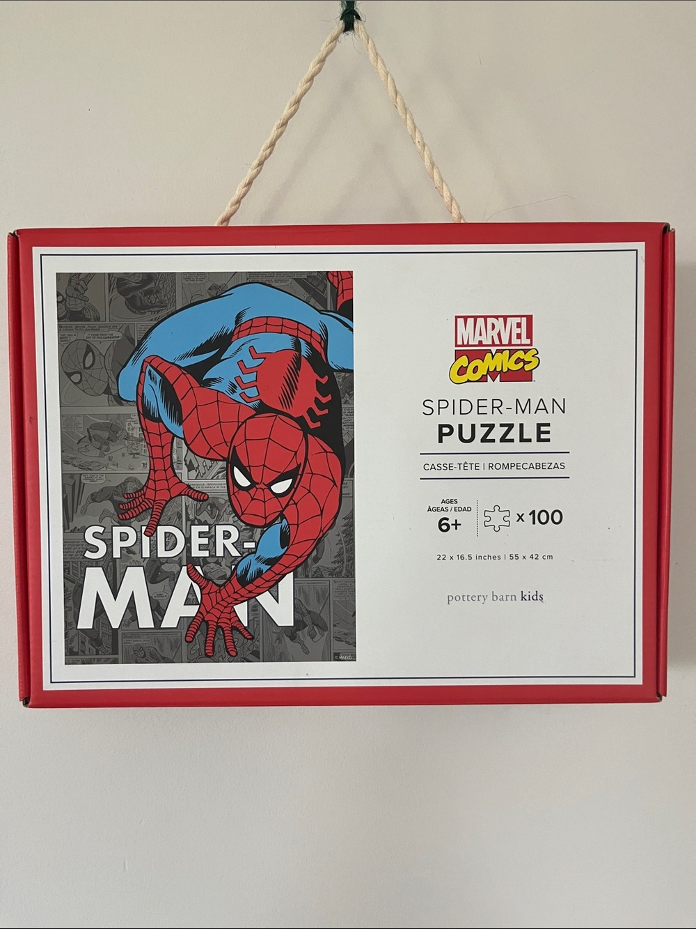 Pottery Barn Kids Spider-Man Wall Puzzle Art - New/Unopened 100 large pieces